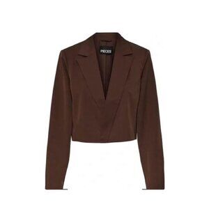 NEW W TAGS - PIECES Chocolate Brown Cropped Blazer Size XL